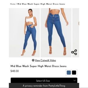 Pretty Little Thing-Mid Blue Disco Skinny Jean